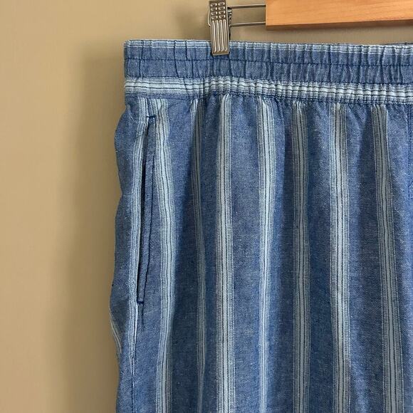 Old Navy Striped Linen Blend Wide Leg Pants Sz XL - Picture 5 of 9